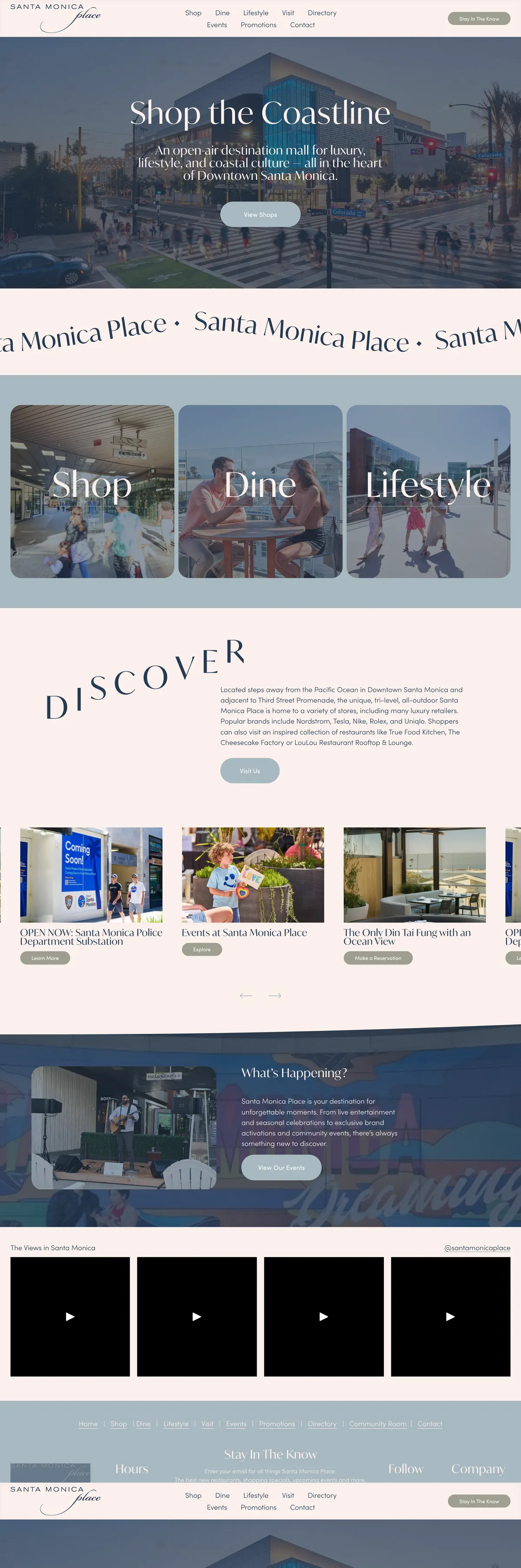 The PRISM Places website, scrolling preview