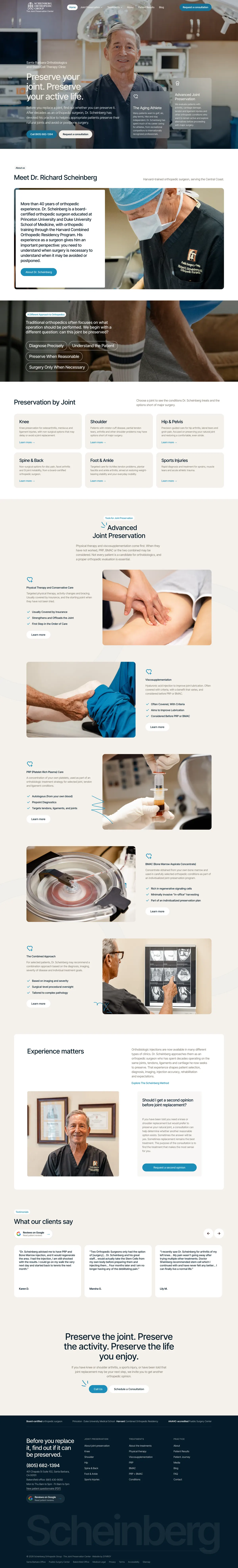 The Scheinberg Method website, scrolling preview